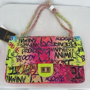 Caleesa Colorful‎ graffiti shoulder bag, handbag